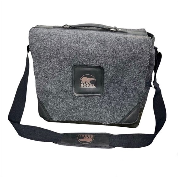 SOREL Gray Wool  Unisex Messenger Bag One Size - Picture 1 of 13